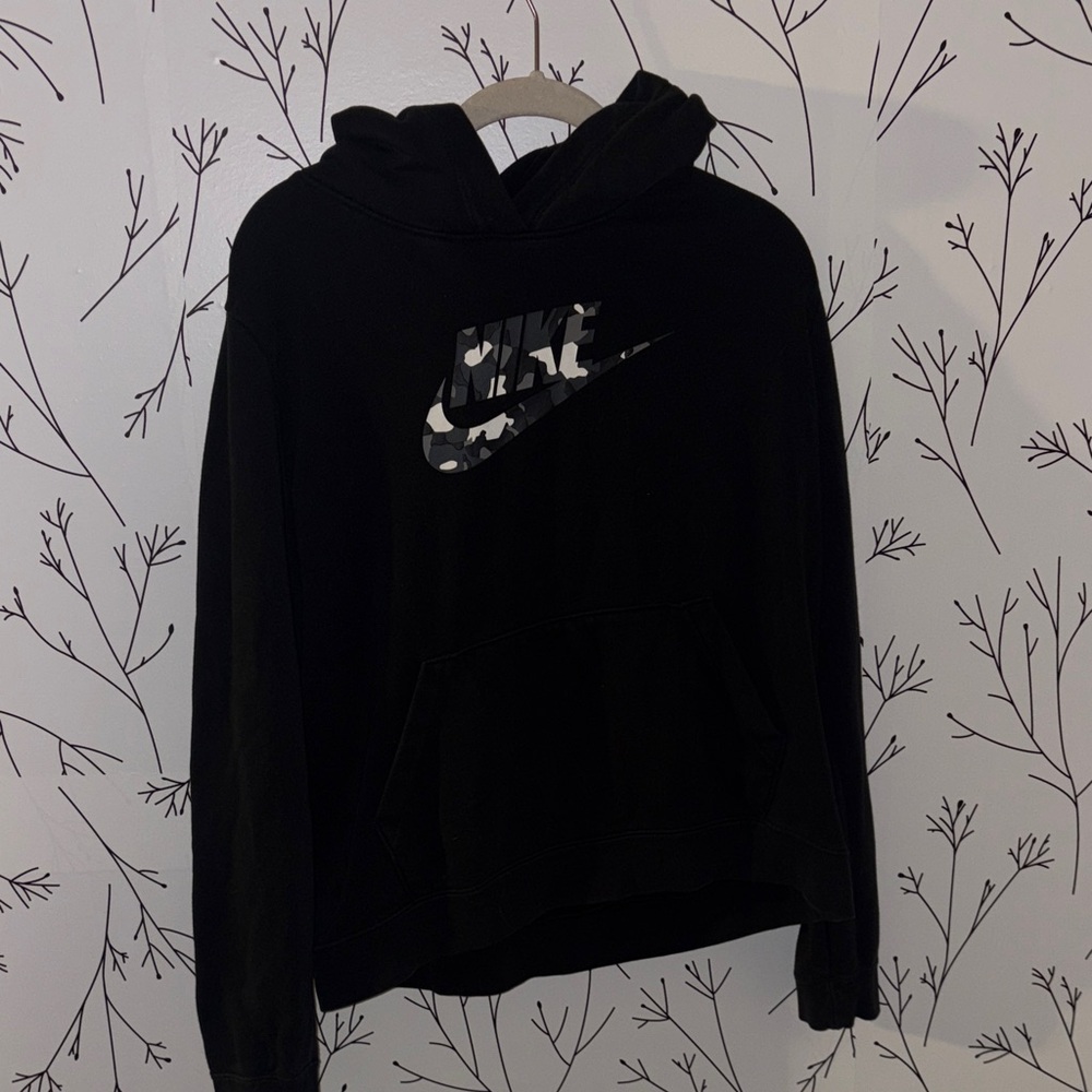 Nike Black Hoodie with Camouflage Logo